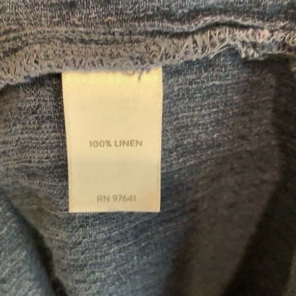 New J Jill Pure Jill Linen Blue dress or Tunic top large tall - Picture 8 of 16